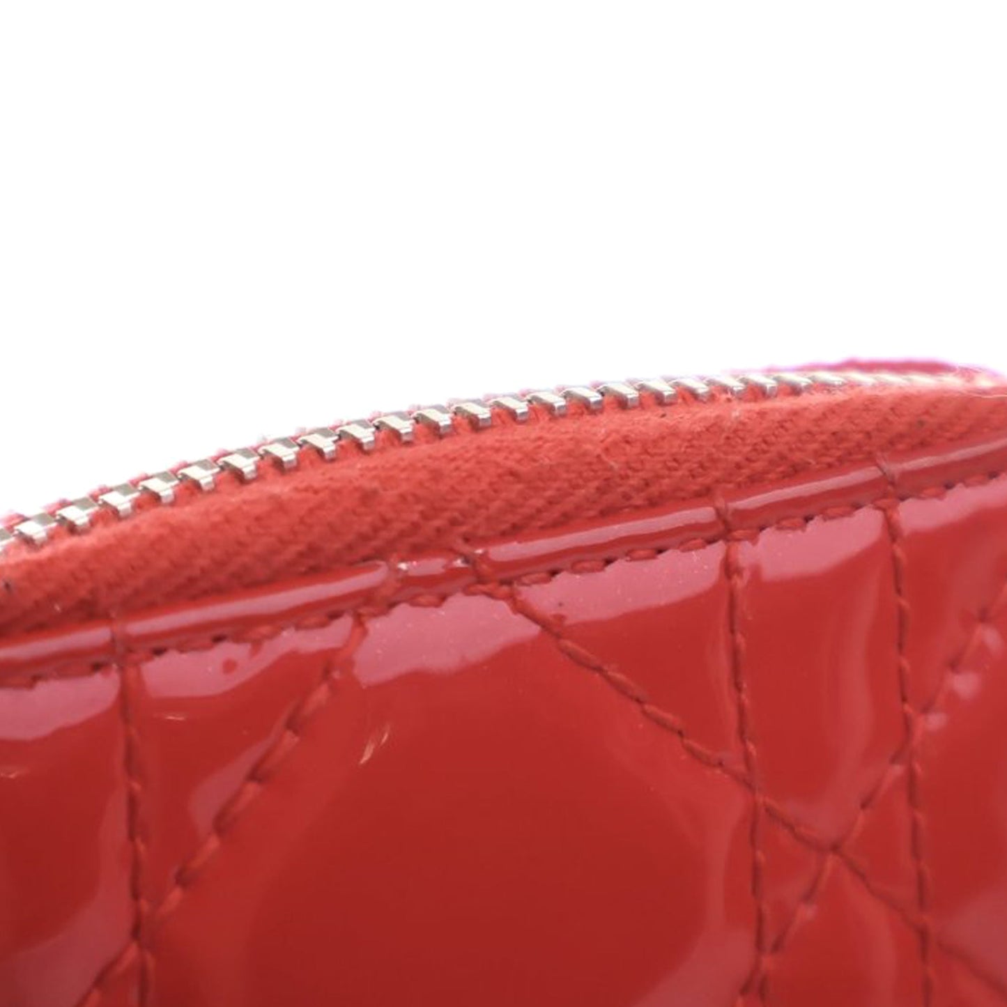 Christian Dior – Portafoglio Lady Dior in Vernice Rosso Corallo – 2014