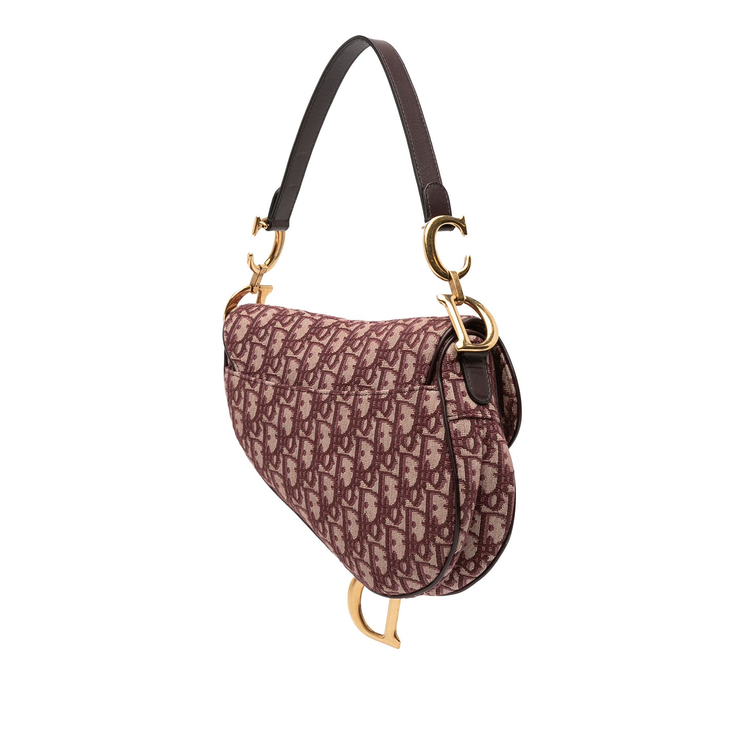 Christian Dior Saddle Media in Tela Oblique Bordeaux – 2018 – 24 cm
