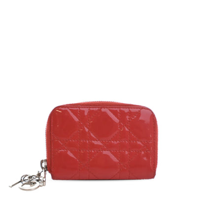 Christian Dior – Portafoglio Lady Dior in Vernice Rosso Corallo – 2014