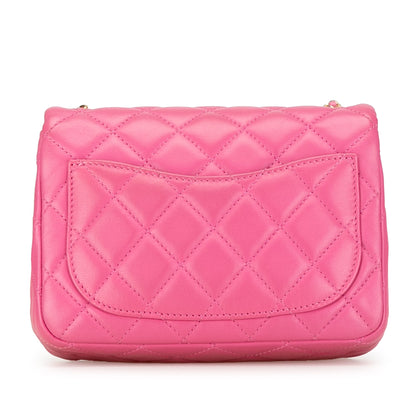 Chanel Pearl Crush Mini Flap Quadrata Pelle d'Agnello Rosa 2019 – 16 cm