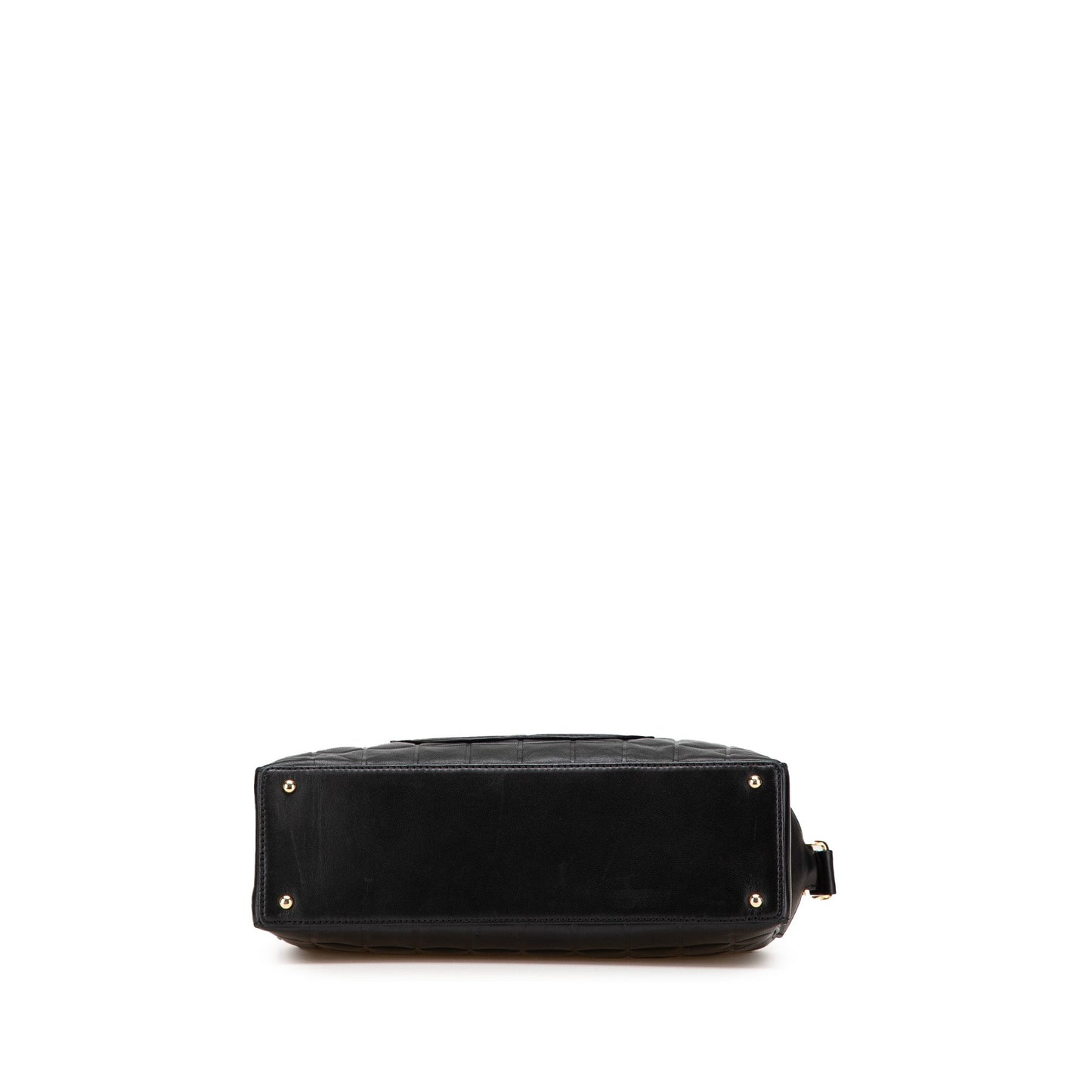 Chanel Chocolate Bar CC Shoulder Bag Pelle di Agnello Nera – 27,5 cm