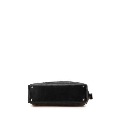 Chanel Chocolate Bar CC Shoulder Bag Pelle di Agnello Nera – 27,5 cm