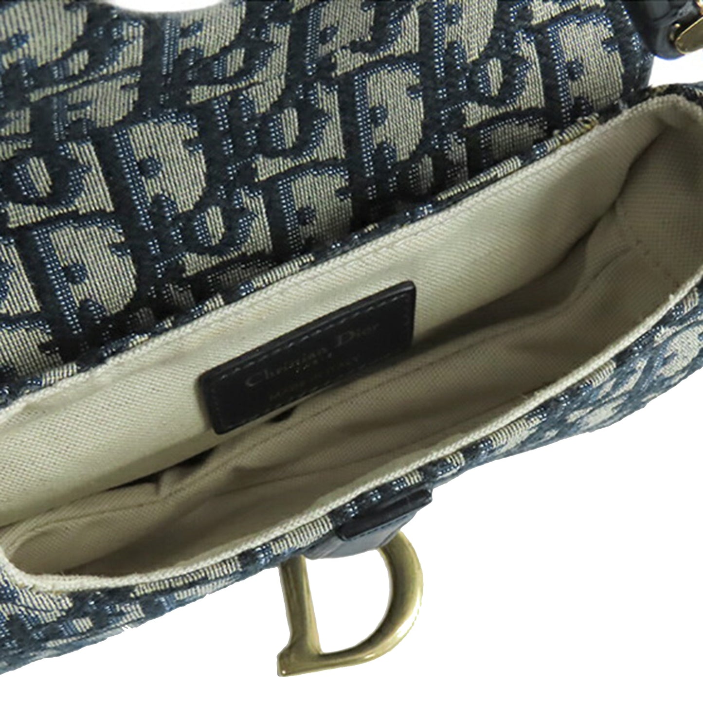 Christian Dior Saddle 2018 – Tela Oblique Blu – Size Small
