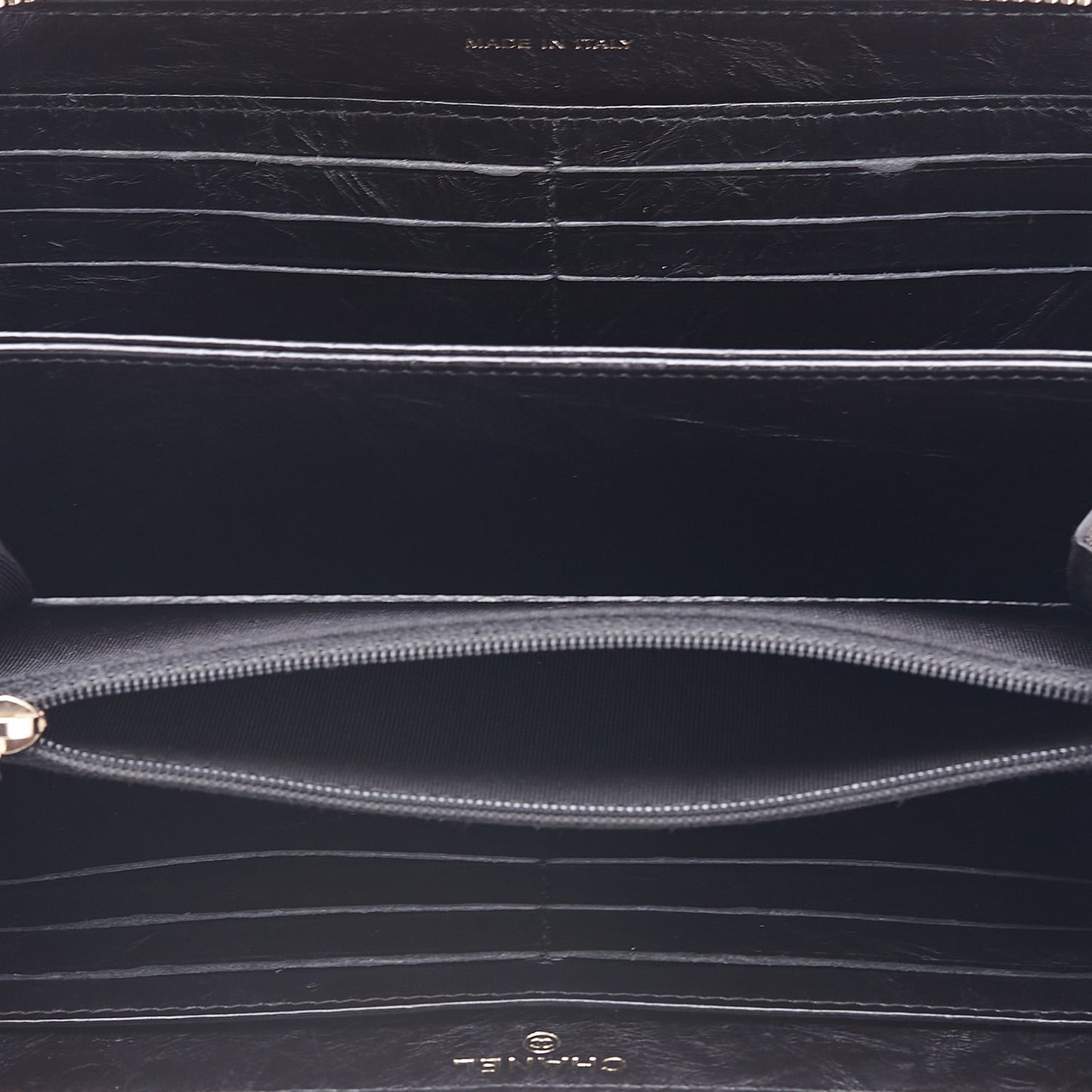 Chanel Reissue 2.55 Zip Around Wallet – Pelle di Vitello Invecchiata Trapuntata – Nero