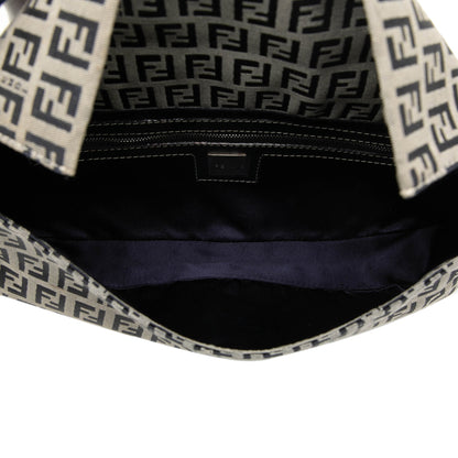 Fendi Baguette Zucchino Tela Blu/Grigio 2000-2010 – 26 cm
