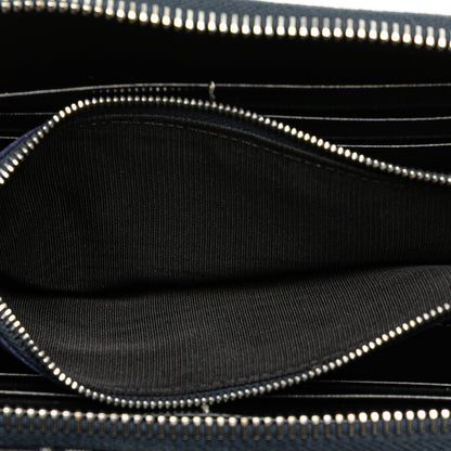 Fendi Portafoglio Zip-Around in Tela FF Zucca Blu – 2000s