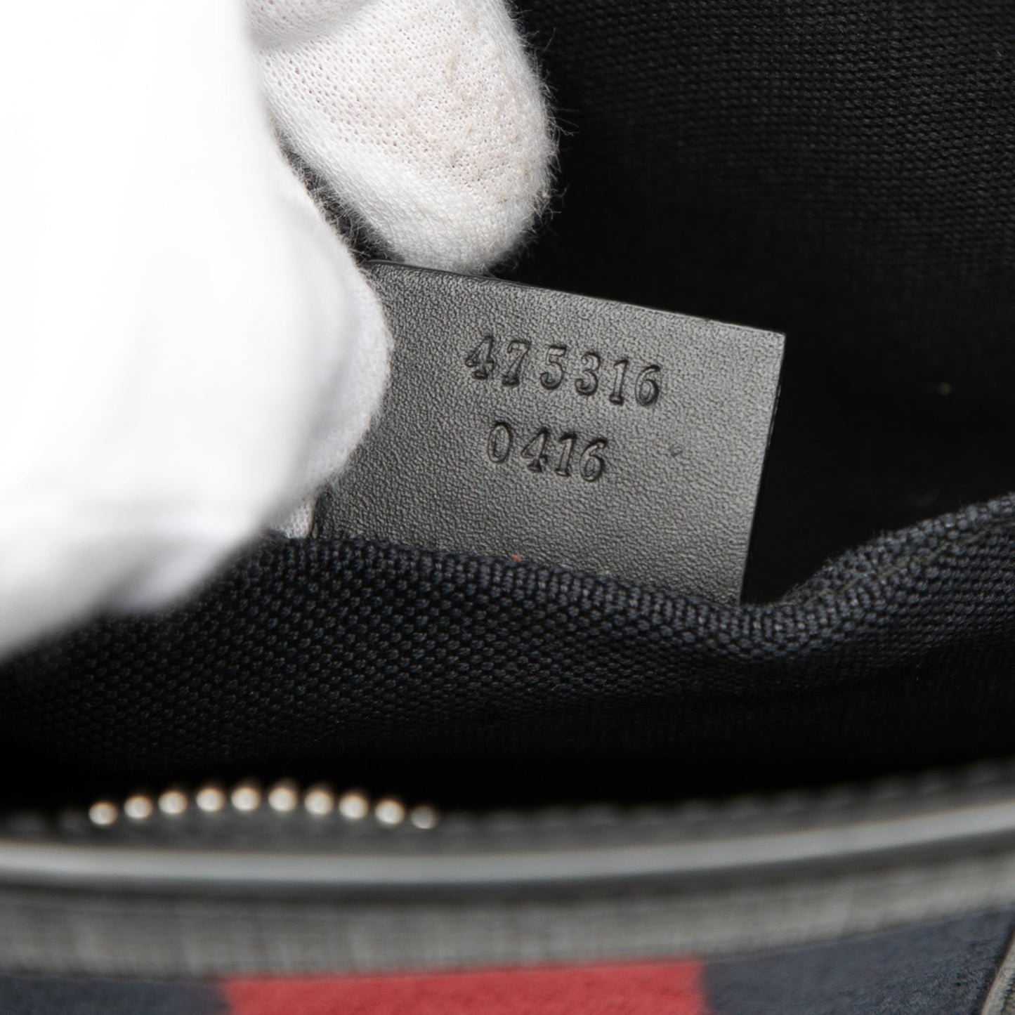 Gucci Pochette GG Supreme Black Web Tela Spalmata – 26 cm