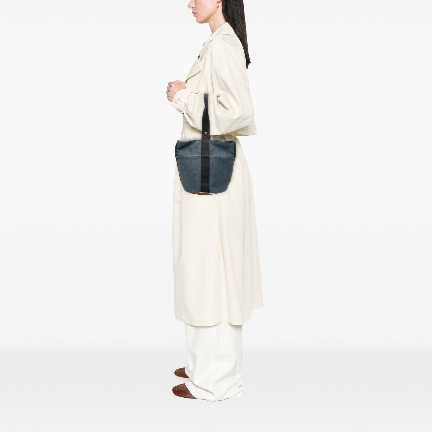 Hermès Saxo MM Tela Blu Marine — 26 cm