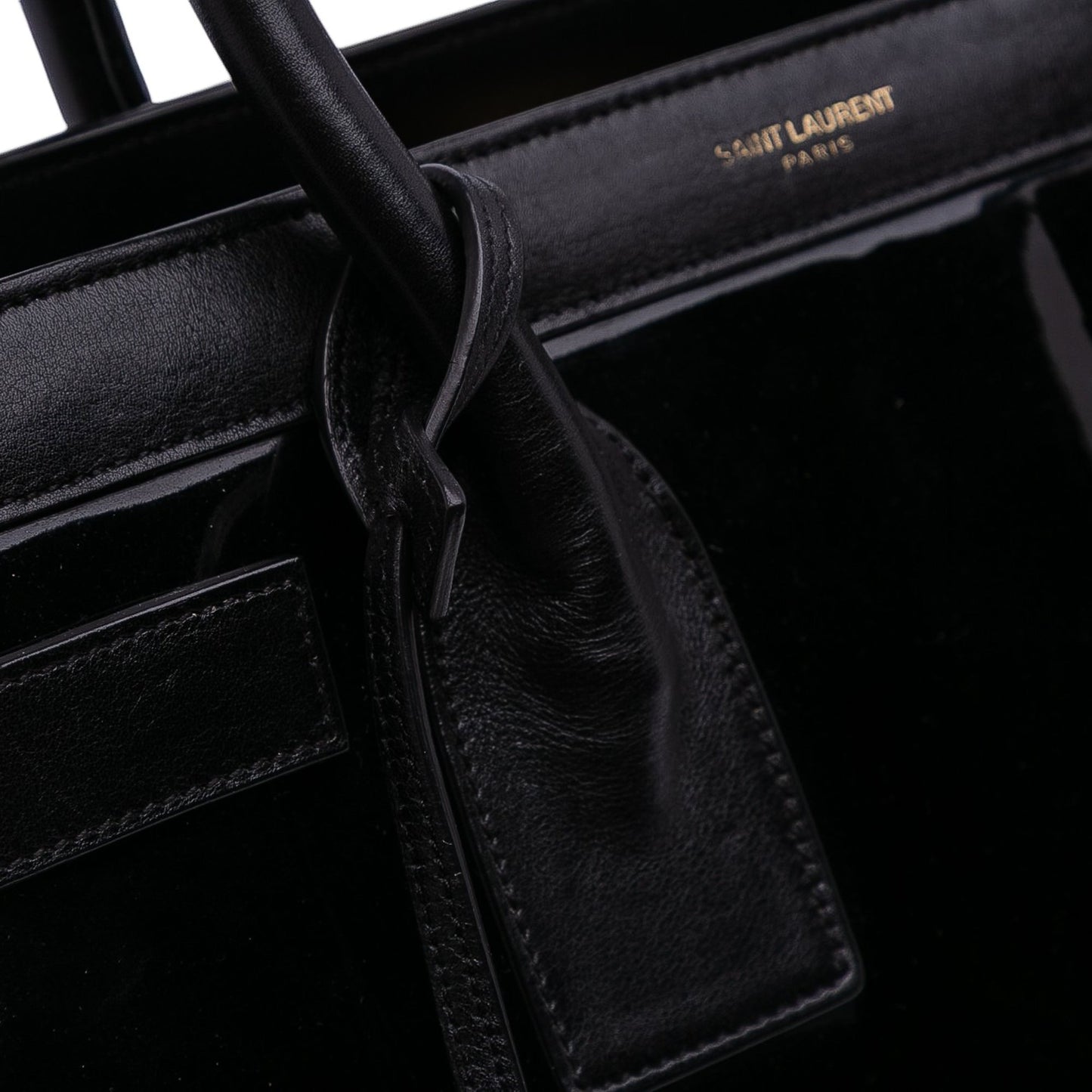 Saint Laurent Sac de Jour Large in pelle verniciata nera – 2014