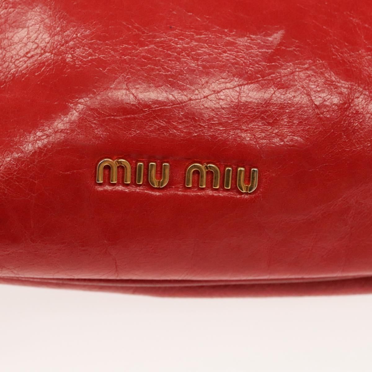 Miu Miu – Pouch in Pelle Rossa con Fiocco e Dettagli Dorati