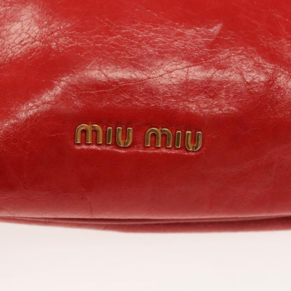 Miu Miu – Pouch in Pelle Rossa con Fiocco e Dettagli Dorati
