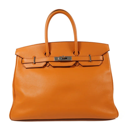 Hermès – Birkin 35 – Swift Leather Orange 93 – Palladium Hardware – Stamp N