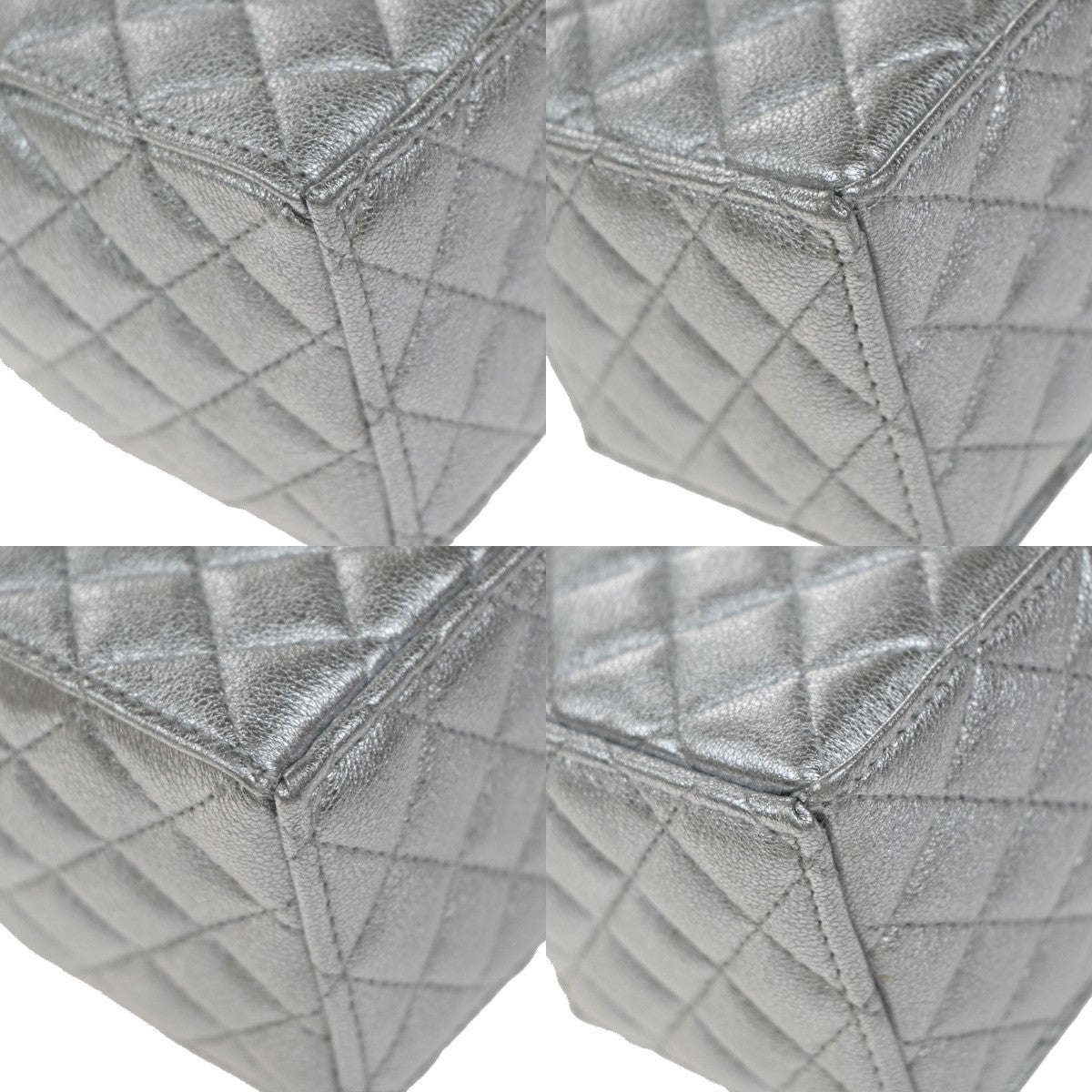 Chanel Mini Bucket Bag Pelle Vitello Trapuntata Argento Metallizzato – 6 cm