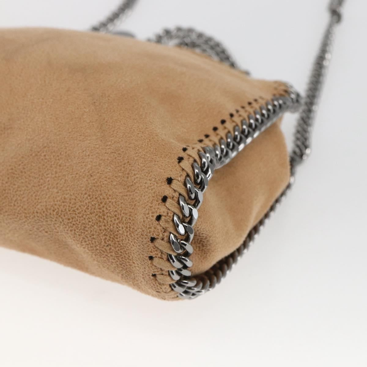 Stella McCartney Falabella Fold Over Shaggy Tiny – Beige / 18 cm