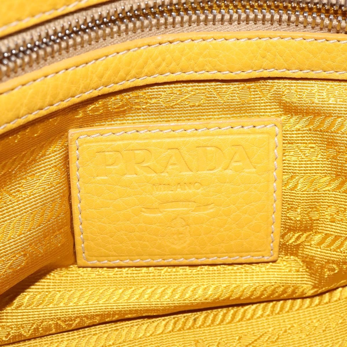 Prada Tote Vitello Daino Manici in Corda Giallo Senape – Metà anni 2000 – 22 cm
