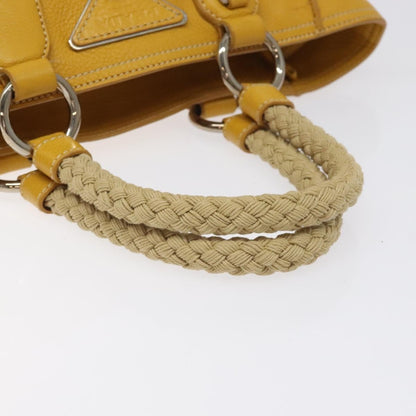 Prada Tote Vitello Daino Manici in Corda Giallo Senape – Metà anni 2000 – 22 cm