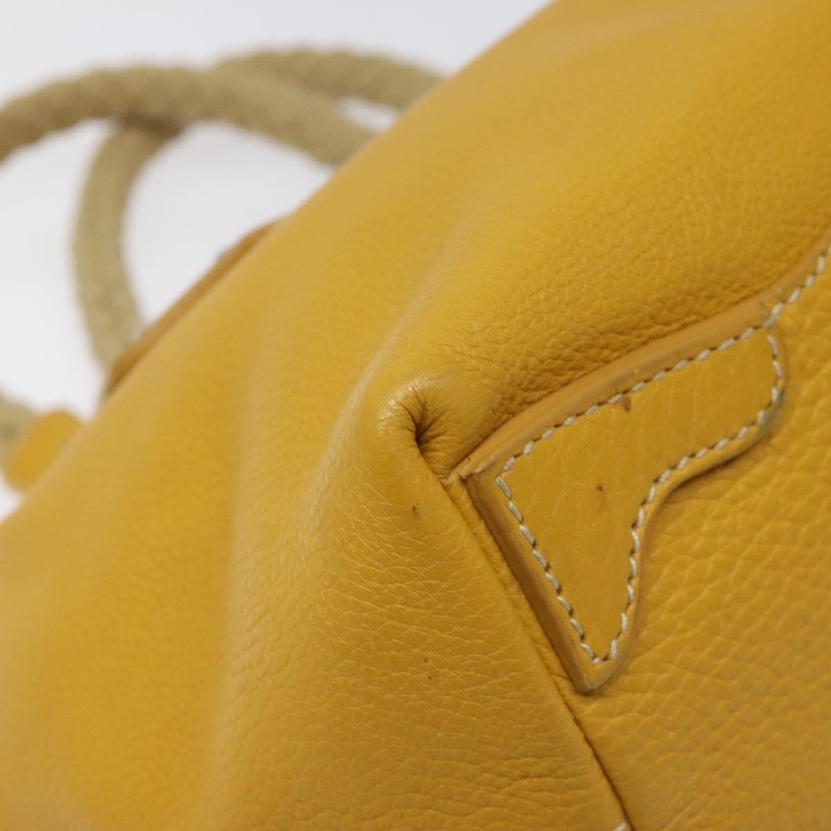 Prada Tote Vitello Daino Manici in Corda Giallo Senape – Metà anni 2000 – 22 cm