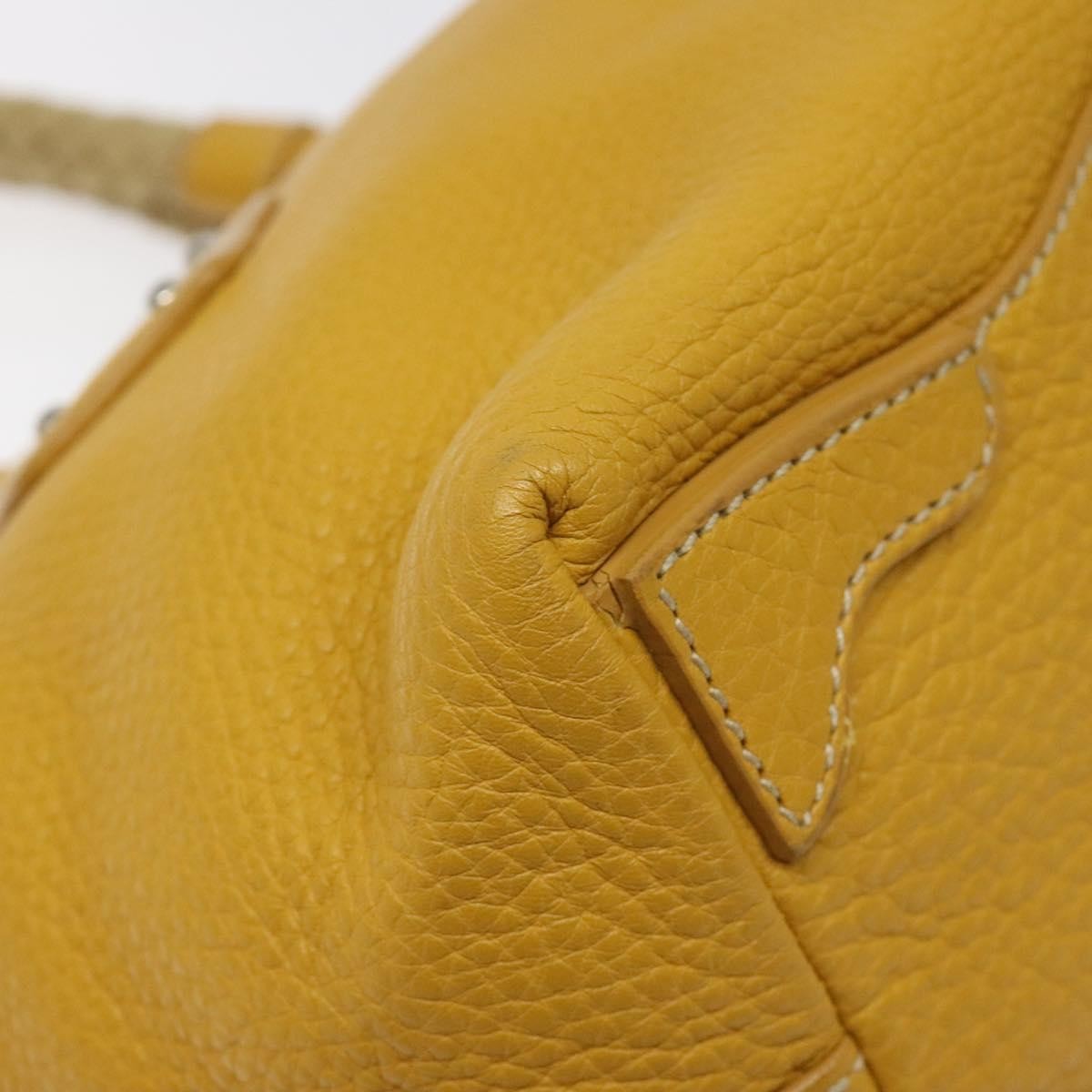 Prada Tote Vitello Daino Manici in Corda Giallo Senape – Metà anni 2000 – 22 cm