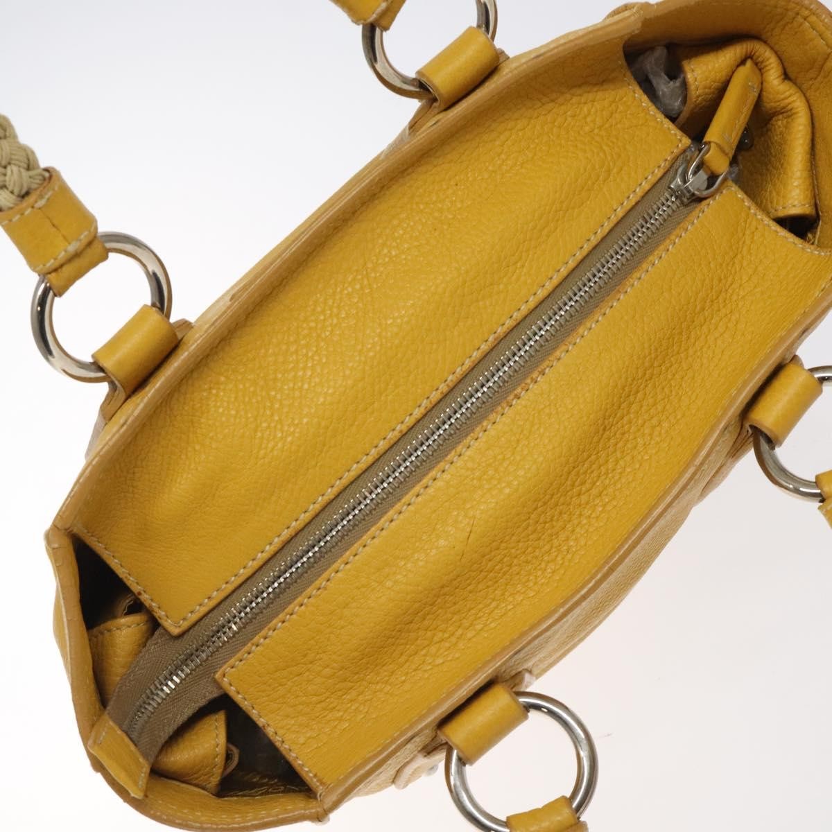 Prada Tote Vitello Daino Manici in Corda Giallo Senape – Metà anni 2000 – 22 cm