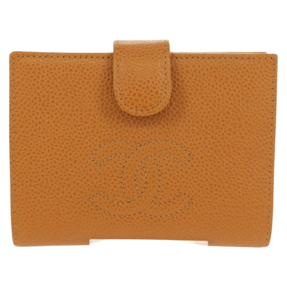 Chanel Timeless CC Portafoglio Compatto Caviar Caramello 2003 – 12 cm