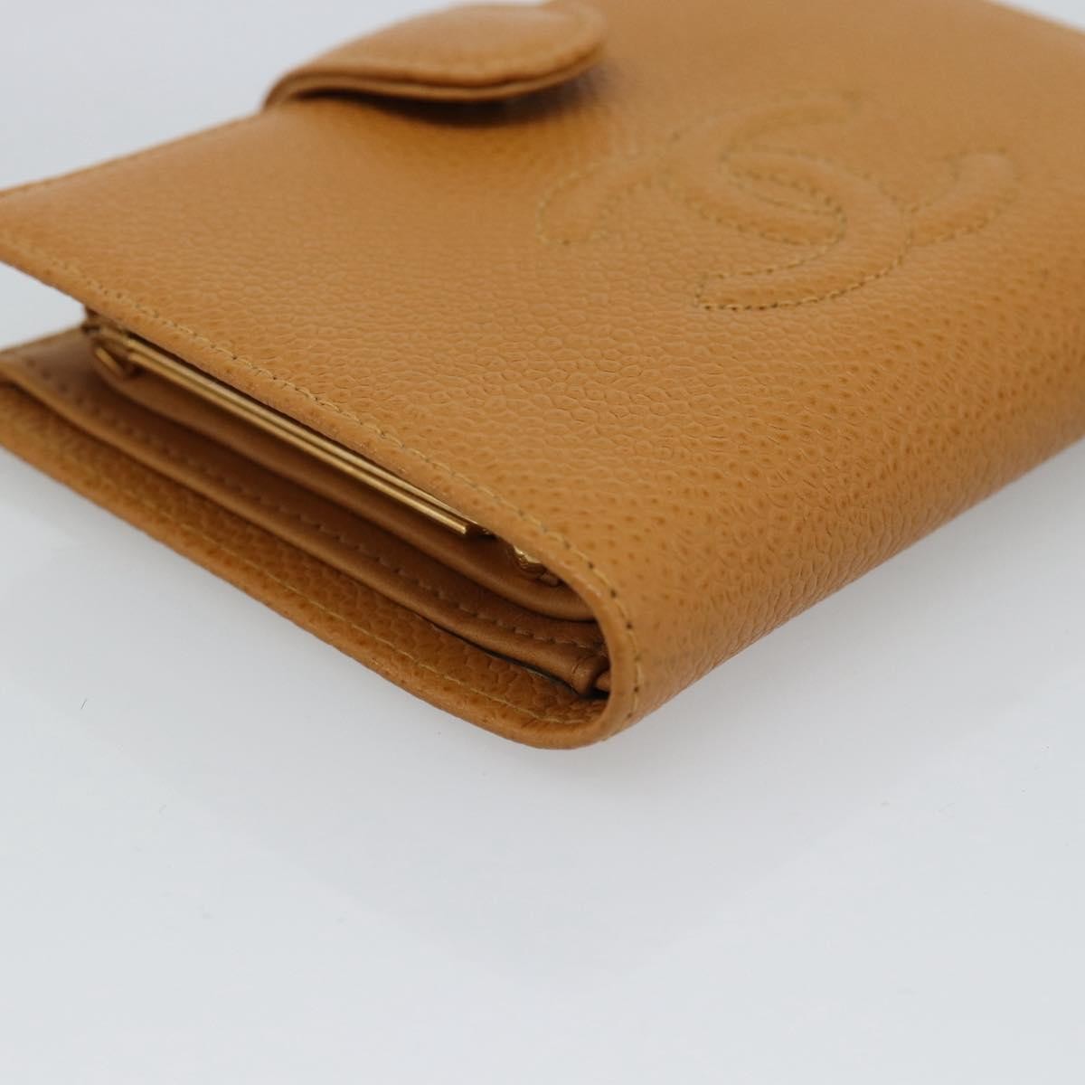 Chanel Timeless CC Portafoglio Compatto Caviar Caramello 2003 – 12 cm