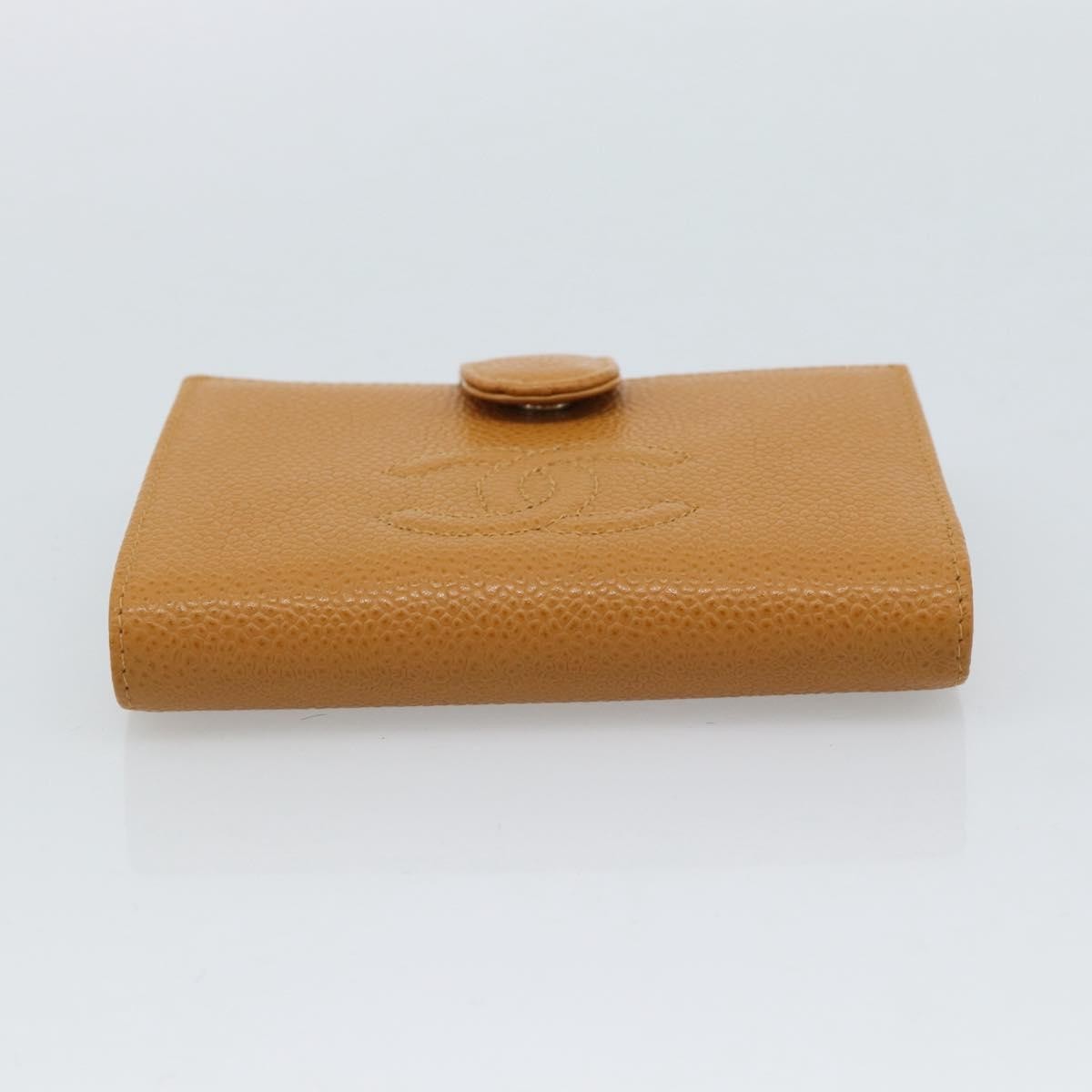 Chanel Timeless CC Portafoglio Compatto Caviar Caramello 2003 – 12 cm