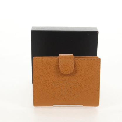Chanel Timeless CC Portafoglio Compatto Caviar Caramello 2003 – 12 cm