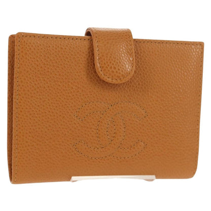 Chanel Timeless CC Portafoglio Compatto Caviar Caramello 2003 – 12 cm