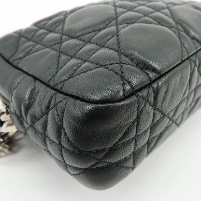 Dior Pochette Lady Dior Cannage – Pelle nera con charm