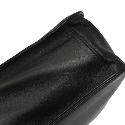 Chanel Chocolate Bar CC Tote Bag Pelle Agnello Nera Hardware Argento – 28 cm