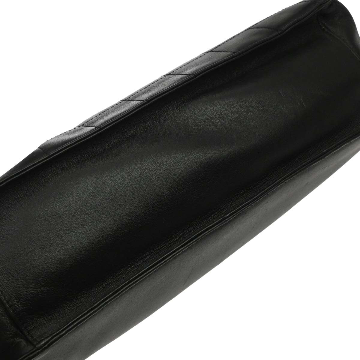 Chanel Chocolate Bar CC Tote Bag Pelle Agnello Nera Hardware Argento – 28 cm