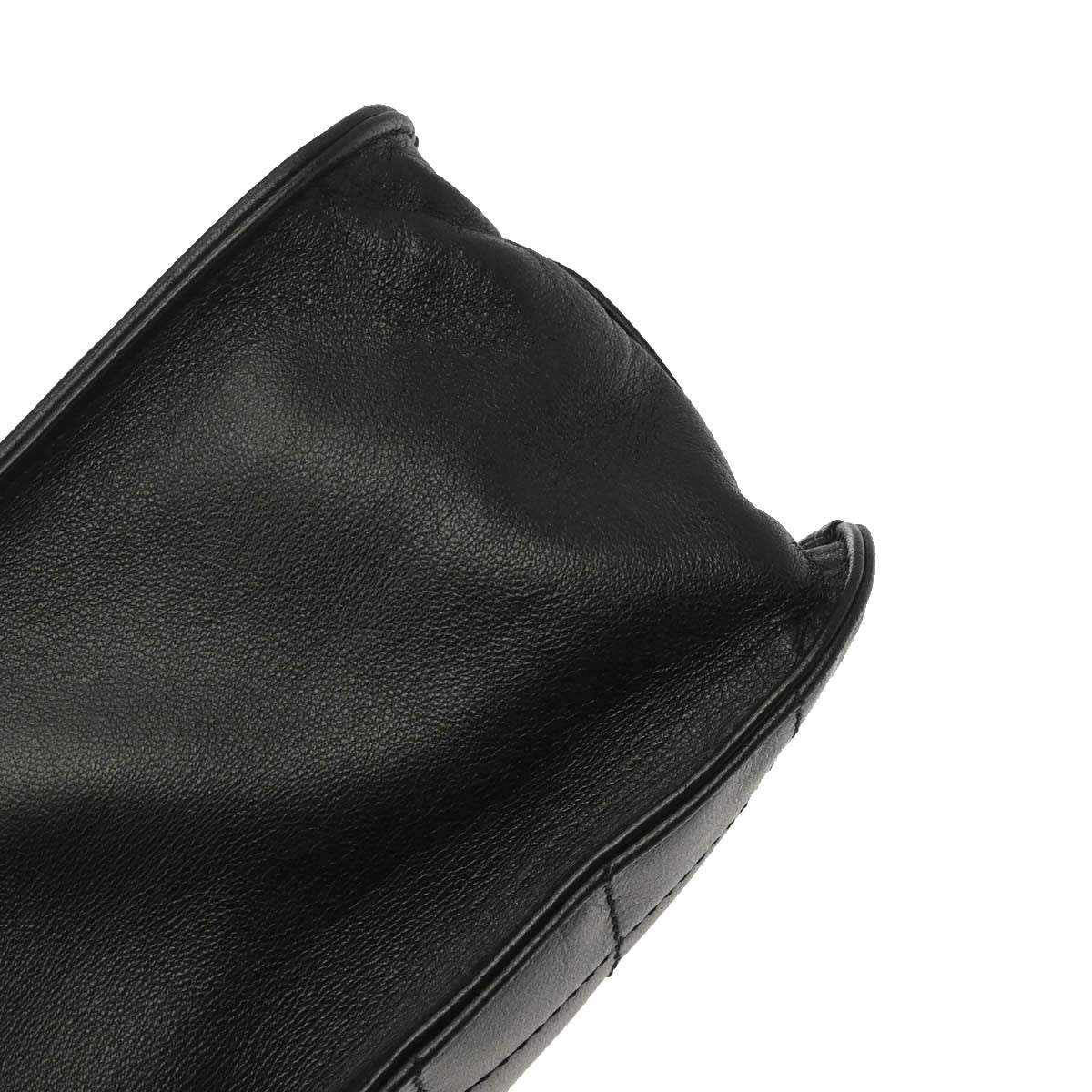 Chanel Chocolate Bar CC Tote Bag Pelle Agnello Nera Hardware Argento – 28 cm