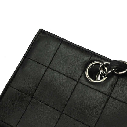 Chanel Chocolate Bar CC Tote Bag Pelle Agnello Nera Hardware Argento – 28 cm