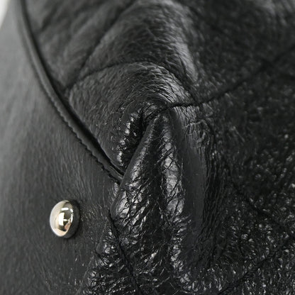Chanel On the Road Drawstring Bucket Bag Vitello Crinkled Nero Hardware Argento – 29 cm