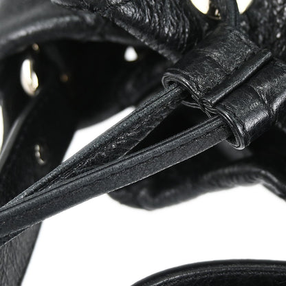 Chanel On the Road Drawstring Bucket Bag Vitello Crinkled Nero Hardware Argento – 29 cm