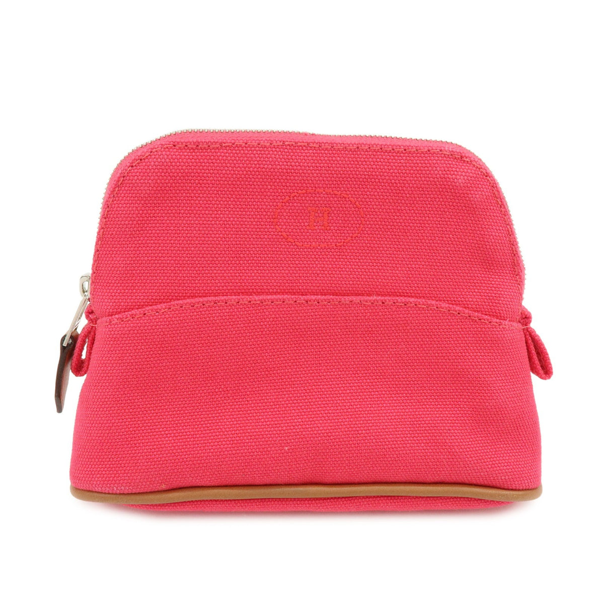 Hermès Mini Bolide Pouch – Tela rosa e beige