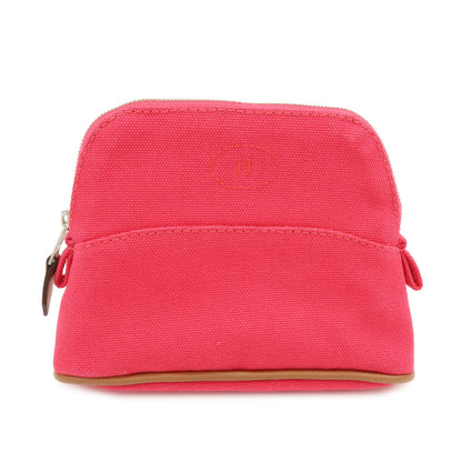 Hermès Mini Bolide Pouch – Tela rosa e beige