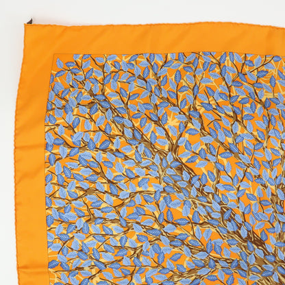 Hermès Carré 90 "Axis Mundi" – Arancio, blu e marrone