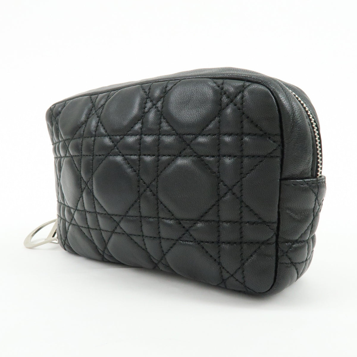 Dior Pochette Lady Dior Cannage – Pelle nera con charm