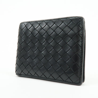 Bottega Veneta Portafoglio Bi-fold Intrecciato Nero