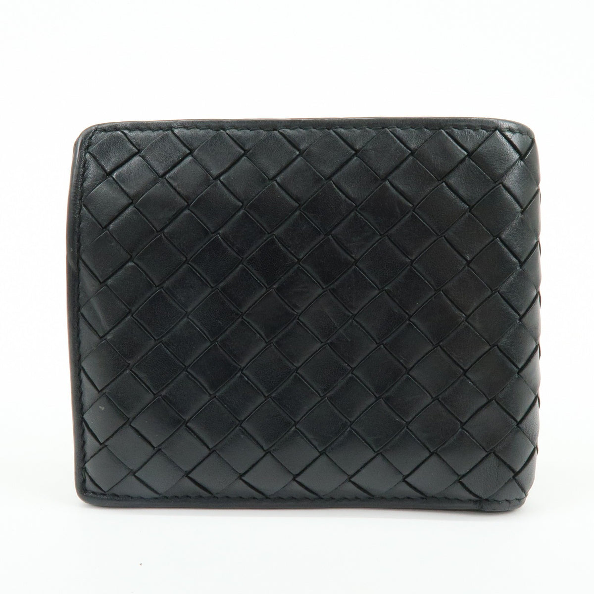 Bottega Veneta Portafoglio Bi-fold Intrecciato Nero