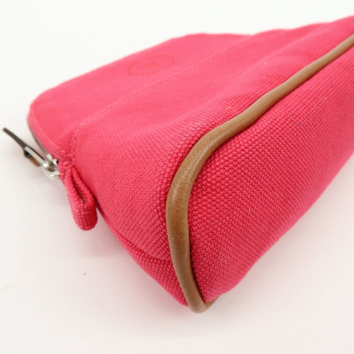 Hermès Mini Bolide Pouch – Tela rosa e beige
