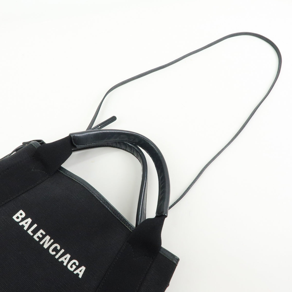 Balenciaga Navy Cabas – Tela e pelle