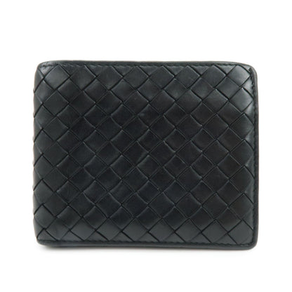 Bottega Veneta Portafoglio Bi-fold Intrecciato Nero