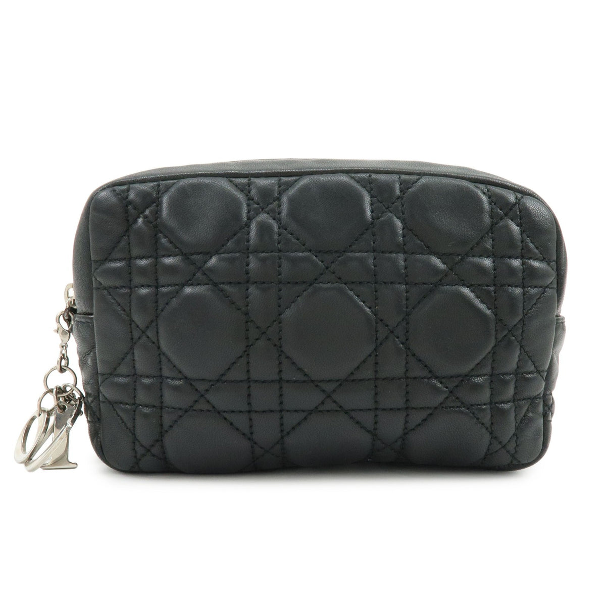 Dior Pochette Lady Dior Cannage – Pelle nera con charm