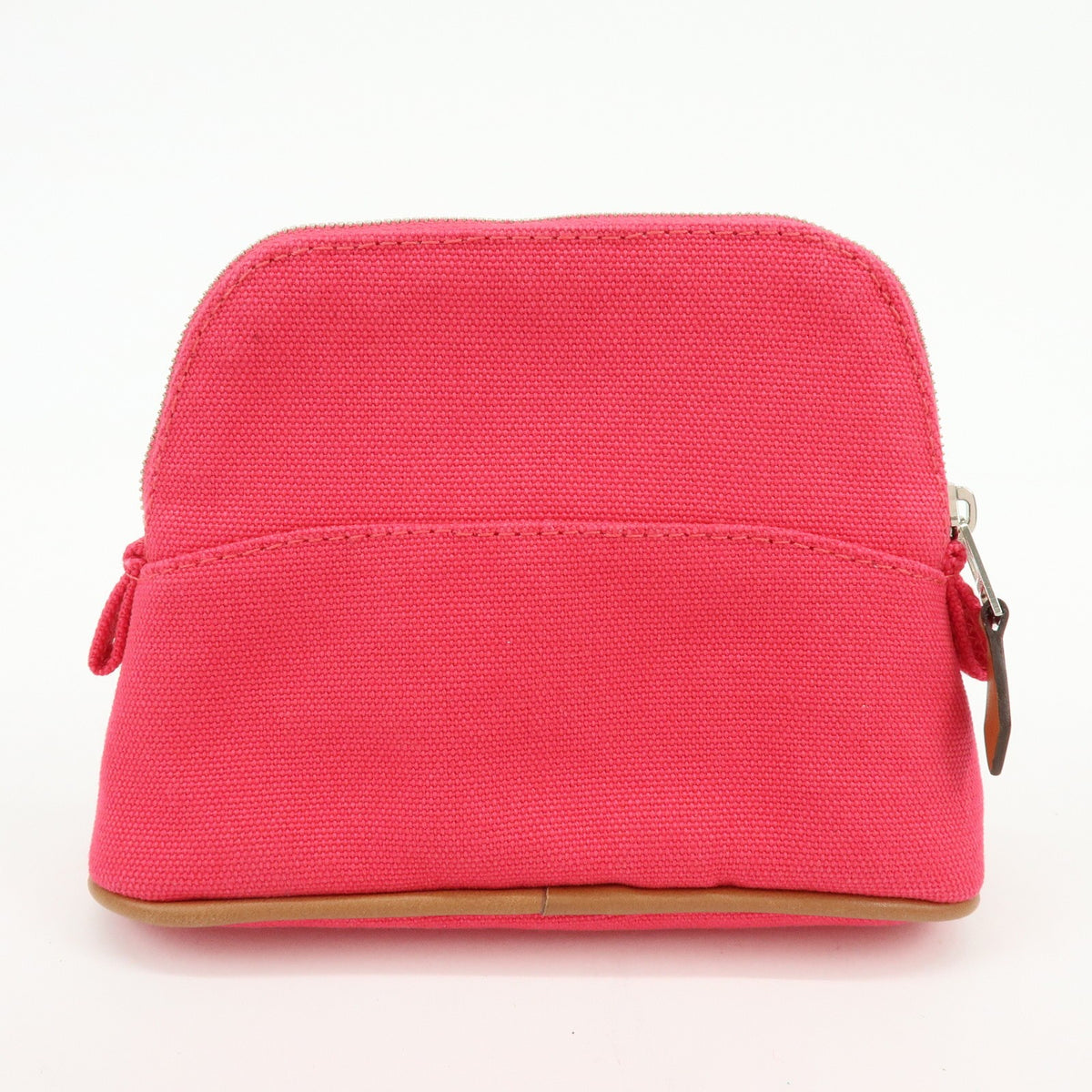 Hermès Mini Bolide Pouch – Tela rosa e beige