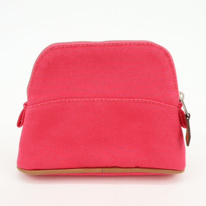 Hermès Mini Bolide Pouch – Tela rosa e beige
