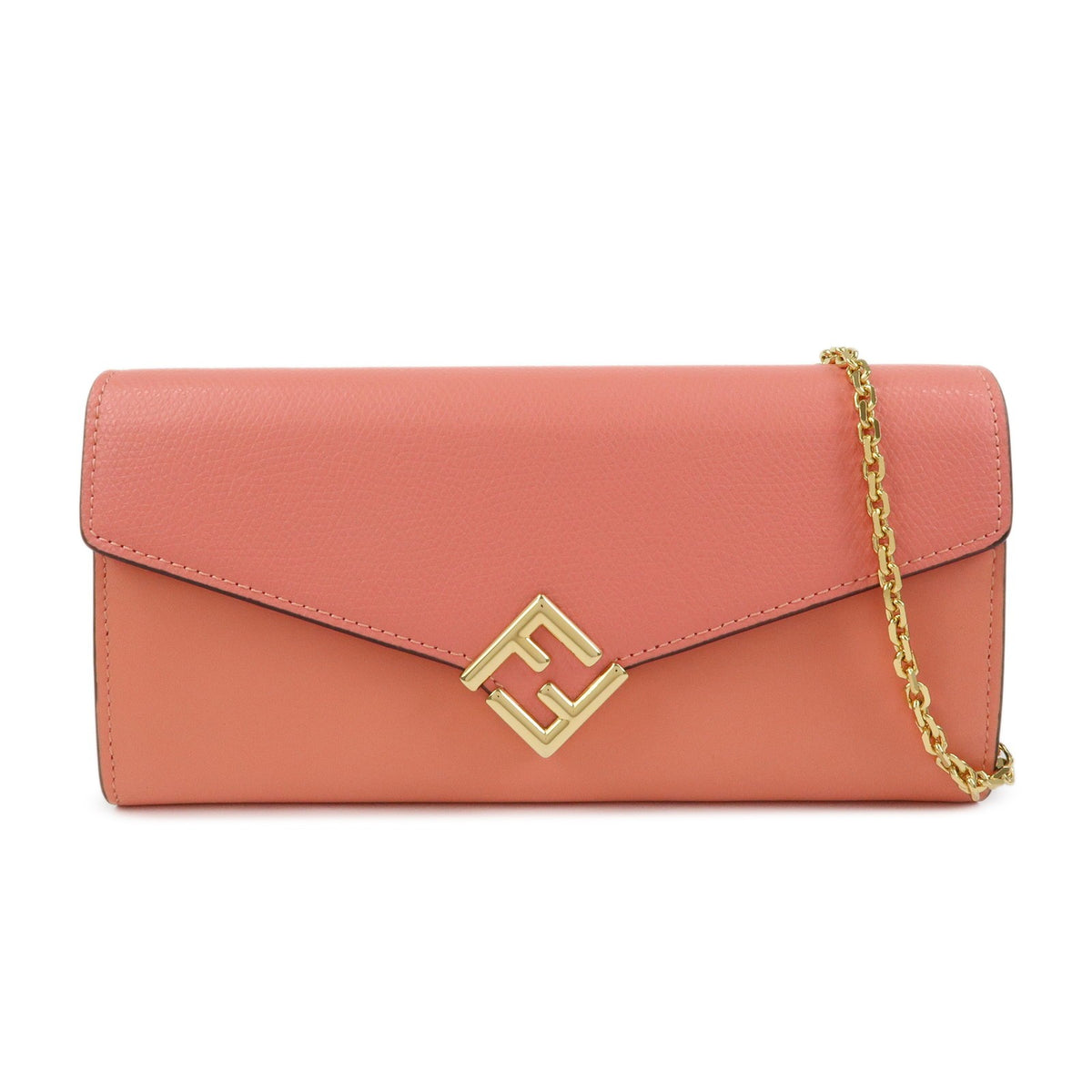 Fendi FF Diamonds Wallet on Chain – Pelle rosa 8M0365