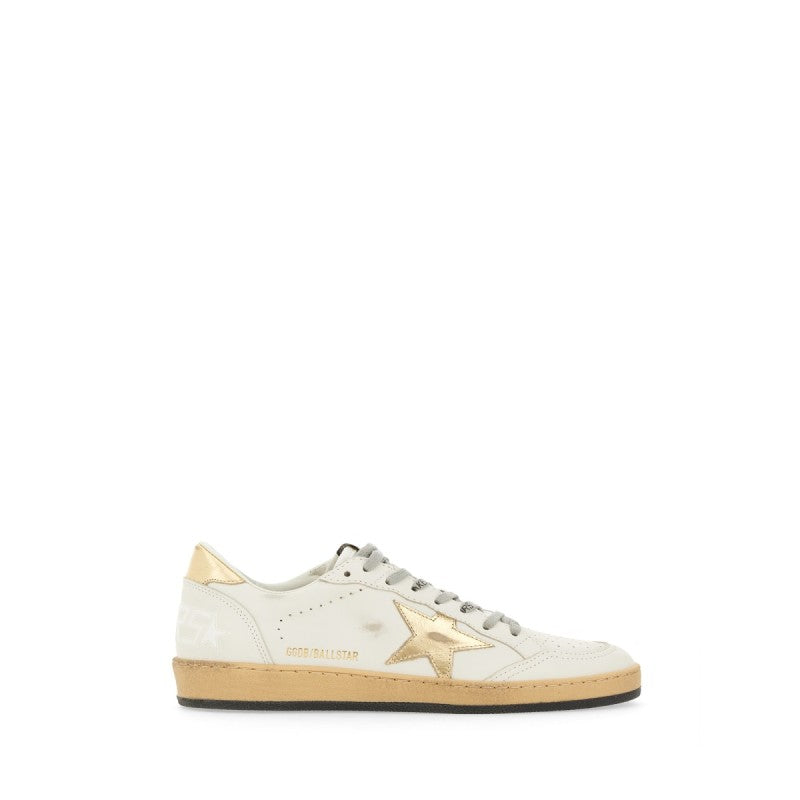 Golden Goose – Ball Star Sneaker in Pelle Bianca con Stella Oro – Donna – FW25