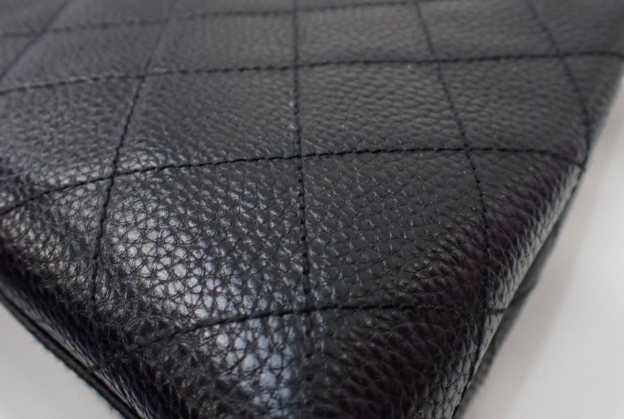 Chanel Shopping Tote – Pelle Caviar Trapuntata Nera · 24 cm